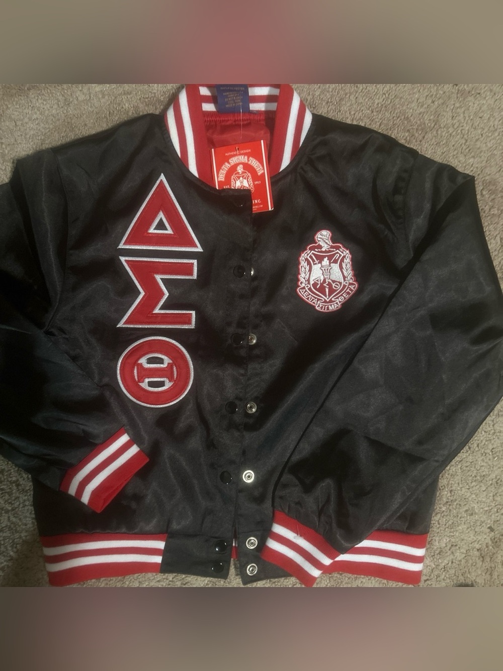 Delta sigma theta varsity jacket size small Letterman Jacket w/embroidered patch